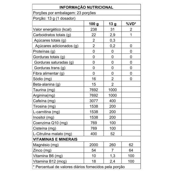 Pré-treino Venomous 300g
